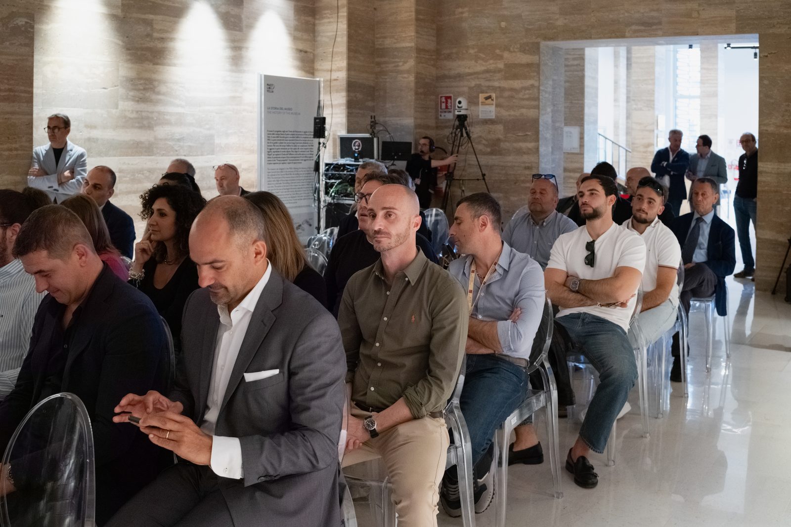 The convivial moment after the Paestum Smart panel at the Paestum Museum