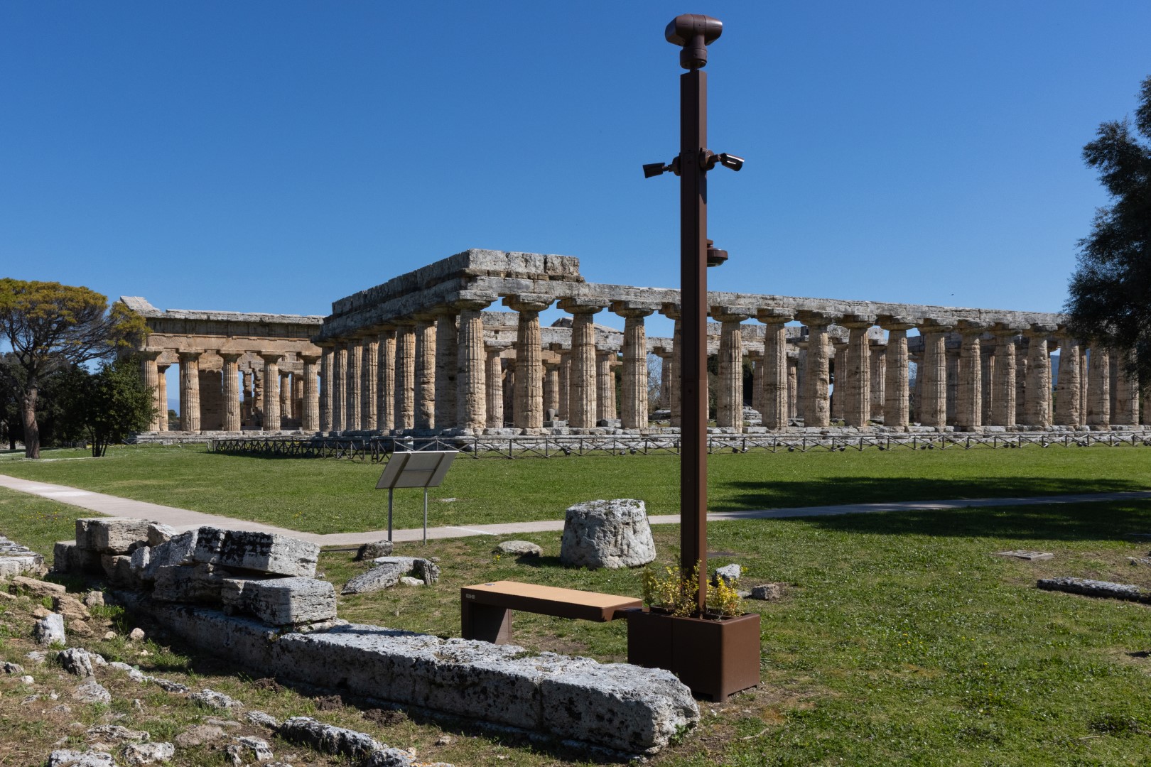 Technological detail of the Paestum Smart smart bench