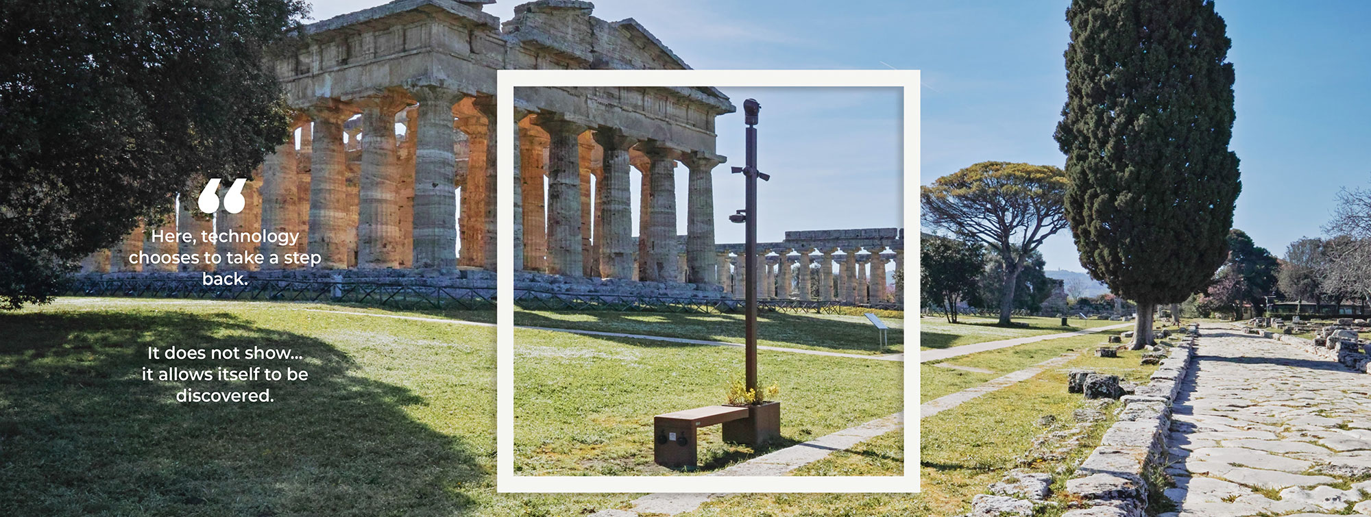 Paestum Smart smart pole in the Archaeological Park