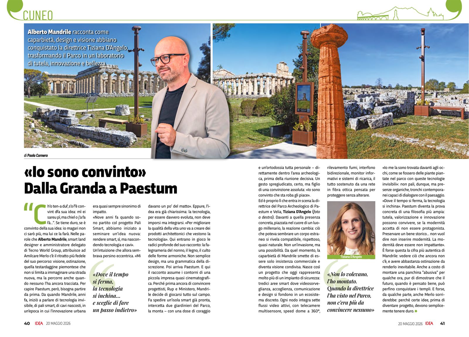IDEA, 20 May 2026: «I am convinced» From the Granda to Paestum — interview with Alberto Mandrile