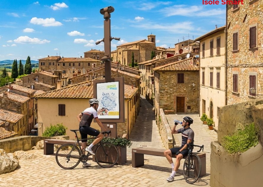 turista ciclista isola digitale smart igate